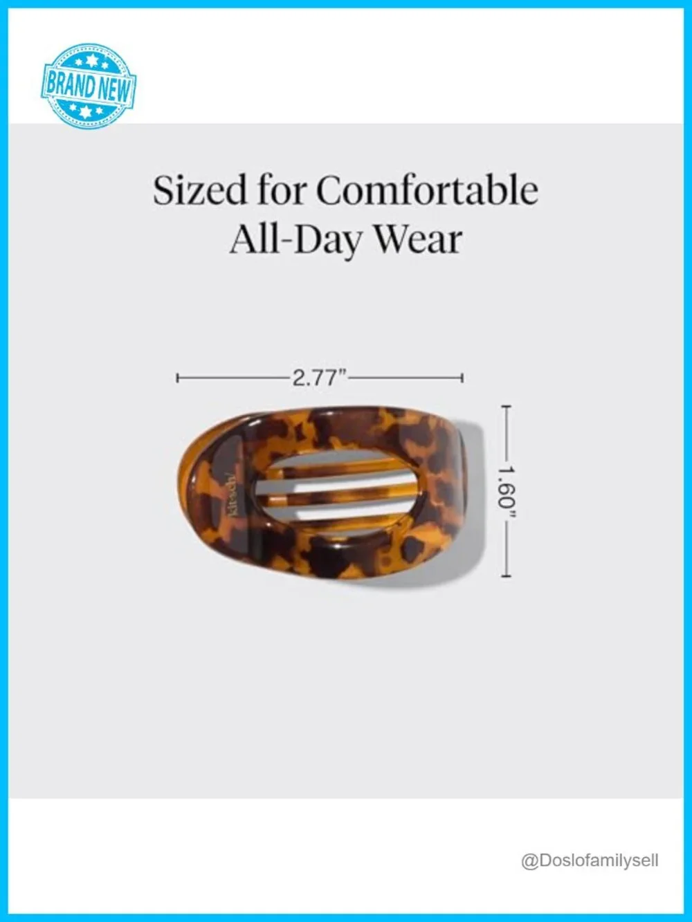 Flat Claw Clip Strong Hold Non-Slip Lightweight Durable Recycled Plastic Hair